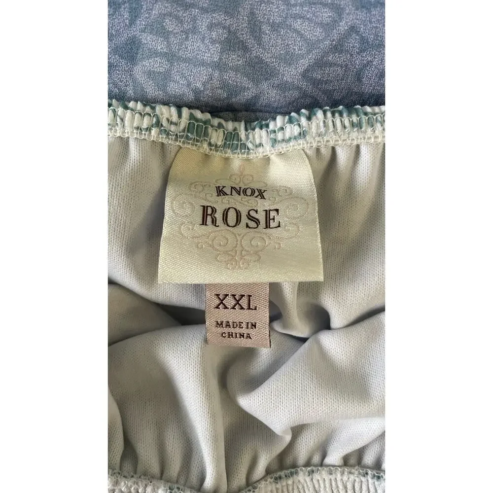 Knox Rose Boho Midi Dress Embroidered Cottage Tassel Tie Shoulder Blue Ombre XXL - Picture 10 of 12